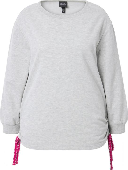 Produktbild Ulla Popken Sweatshirt, seitliche Raffbänder, Rundhals, Langarm (58)
