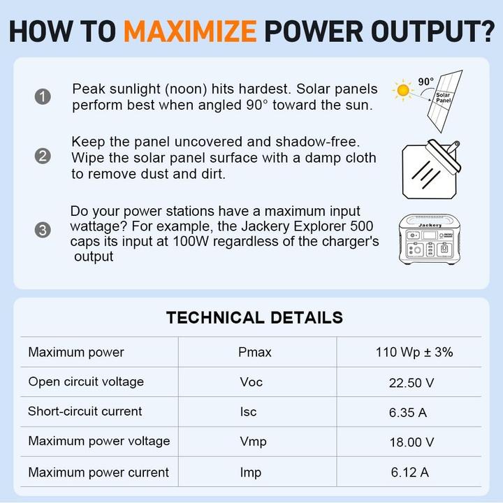 Produktbild Dokio Faltbares Solarmodul (110 W, 2.10 kg)
