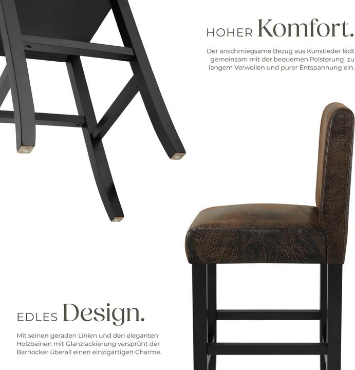 Produktbild tectake Barhocker aus Kunstleder