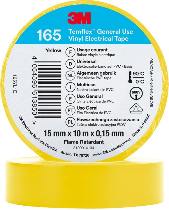 Produktbild 3M Temflex Vinyl-Isolierband 165, 15 mm x 10 m (15 mm)