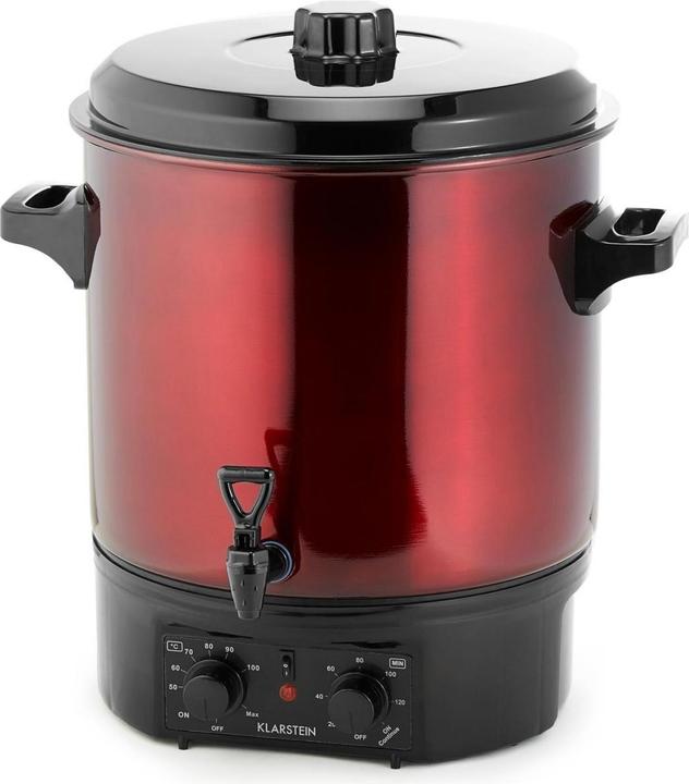 Actual product image Klarstein Biggie Preserving Cooker Stainless Steel 27 Litres 2000W Timer Red