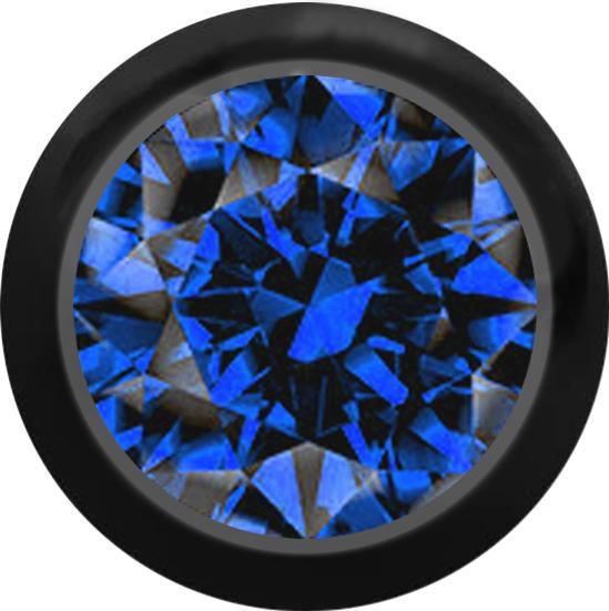Actual product image Star Piercing Micro ball black with crystal dark blue (without brass, Surgical steel 316L)