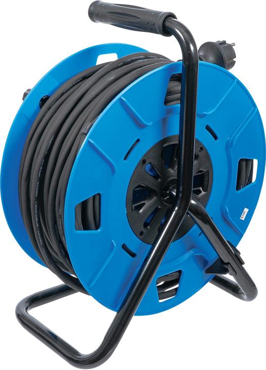 Produktbild BGS Kabeltrommel 50 m 3 x 1,5 mm² 4 Steckdosen mit Verschlusskappe IP 44 3500 W (50 m, 1.50 mm²)