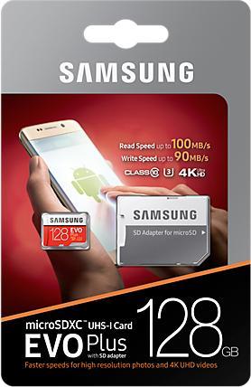 Produktbild Samsung Evo+ microSD UHS-I (128 GB, microSDXC, U3, UHS-I)