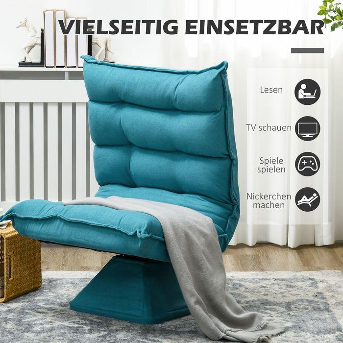 Actual product image Swisshandel24 Floor chair Floor sofa with adjustable backrest, swivelling meditation chair with base, upholstered