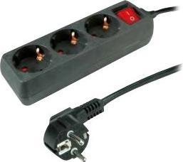 Actual product image Roline 3-way power strip with switch black 6m (3x, CEE 7/3, 6 m)
