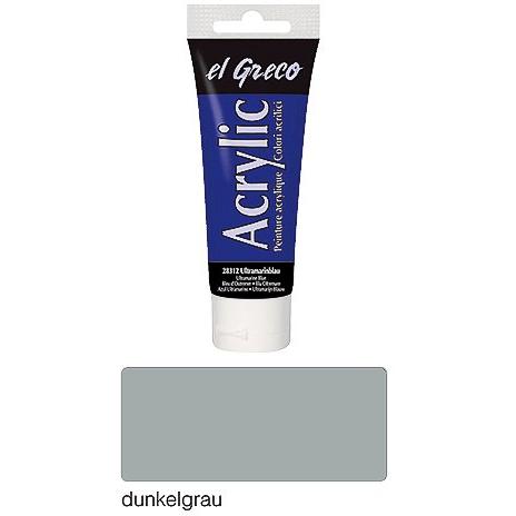 Kreul, Künstlerfarbe + Bastelfarbe, el Greco Acrylic 75ml (Dunkelgrau, 75 ml)