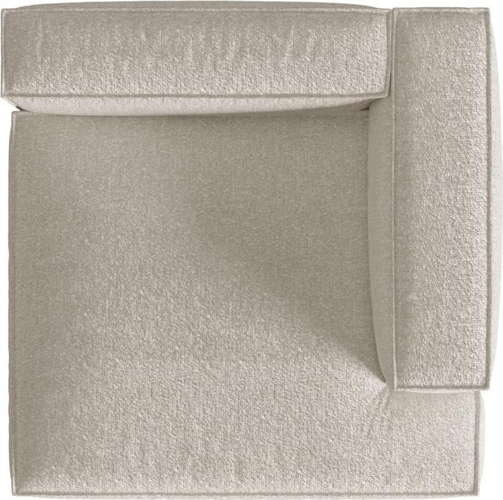 Image du produit Micadoni Bouclé Chaise Longue Droite, "Nuria", 1 Place, Beige, 147x147x72 Fabriqué en Europe (Méridienne)