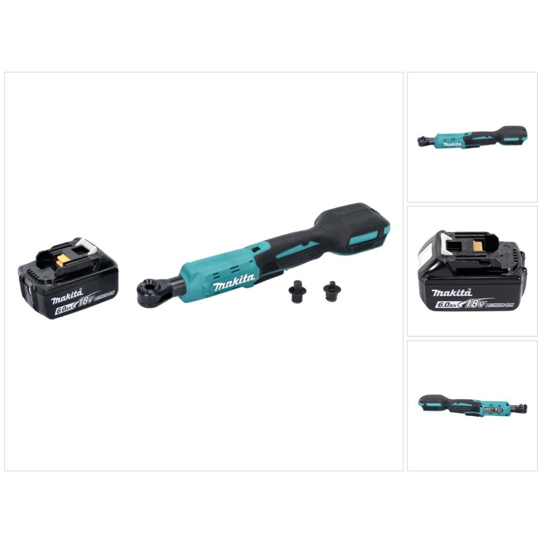 Makita, Bohrmaschine + Akkuschrauber, DWR 180 G1 Akku Ratschenschrauber 18 V 47,5 Nm 1/4" 3/8" + 1x Akku 6,0 Ah - ohne L...