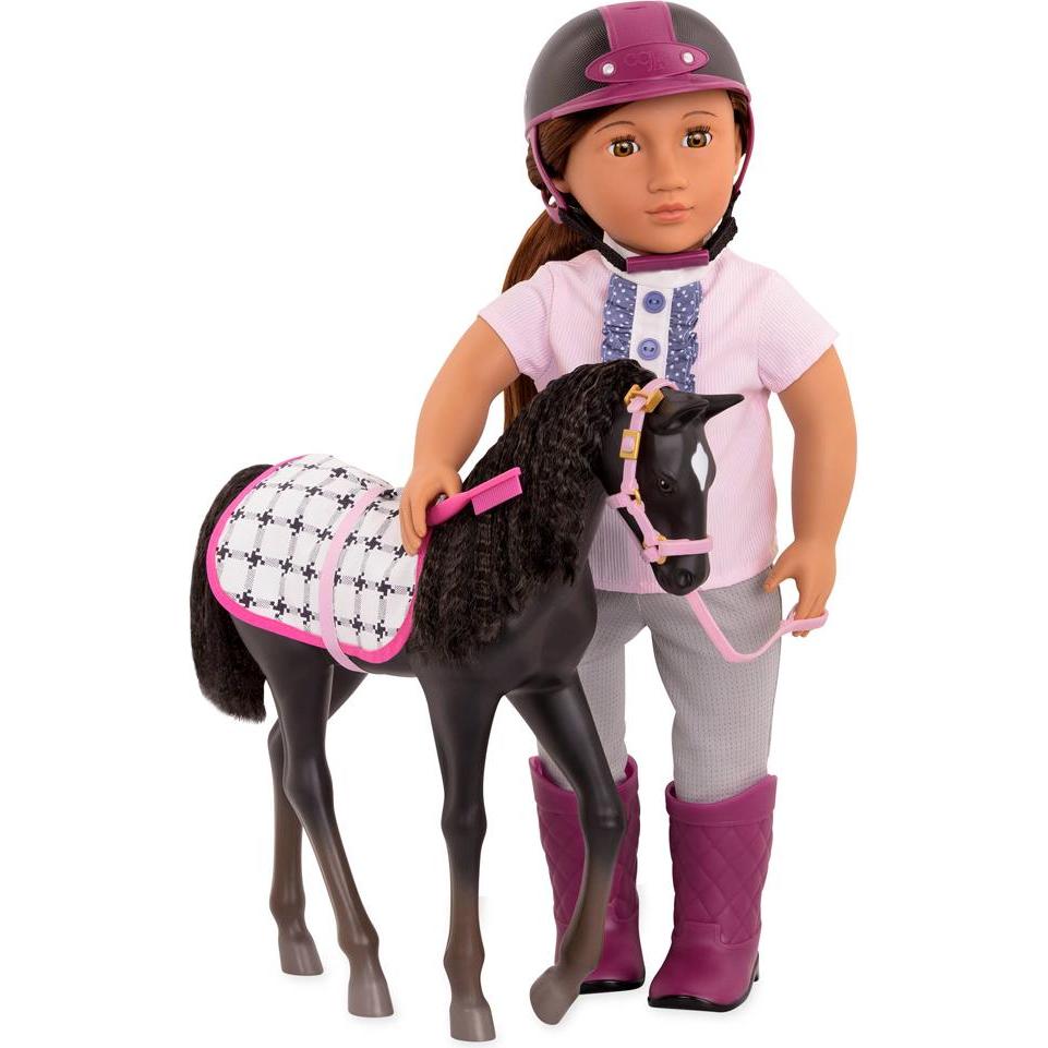 Thumbnail - Our Generation OG - Black Velvet Fohlen 30cm