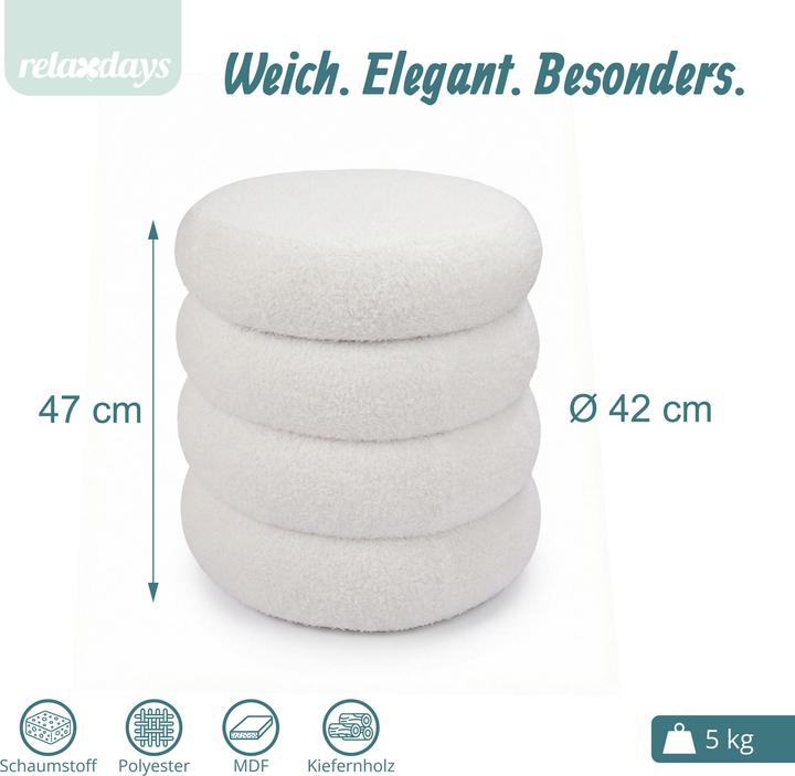 Produktbild Relaxdays Teddyfell-Hocker