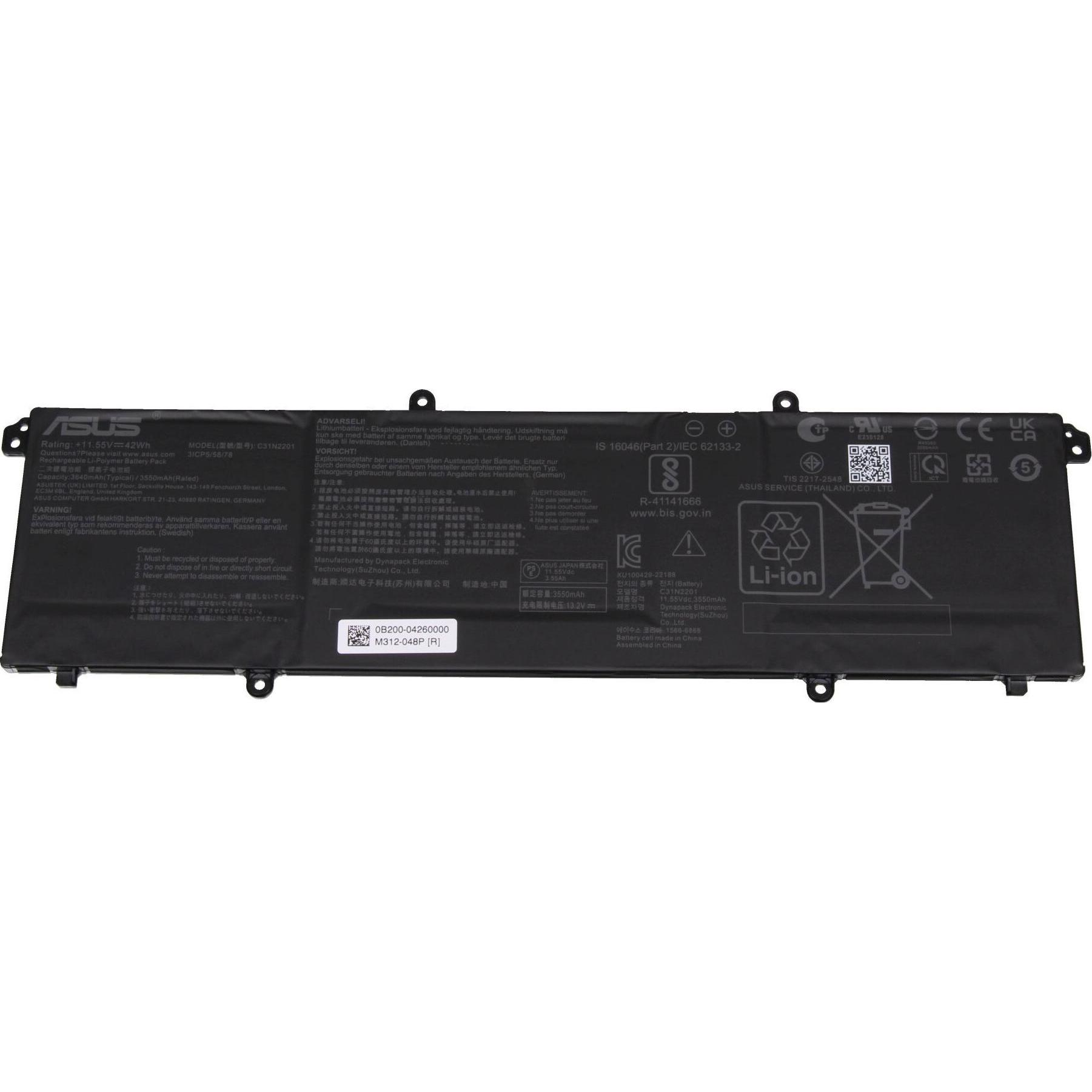 ASUS 0B200-04260100 (3 Zellen, 3640 mAh), Notebook Akku