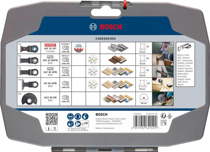 Productafbeelding Bosch Professional Zubehör Bosch Blau Zubehör 2608669093 Starlock Best of Cutting Multitool Säge-Set 5-teilig