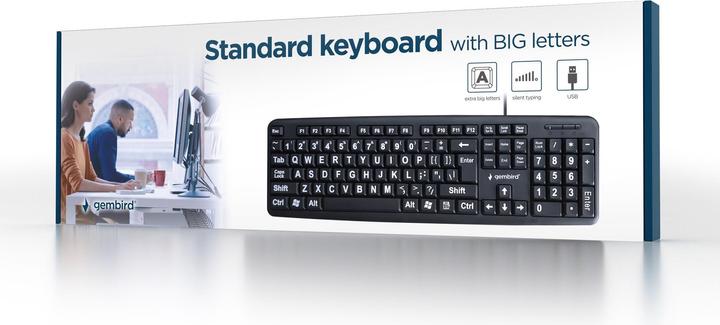 Actual product image Gembird KB-US-103 Keyboard USB QWERTY US English (US, Cable)