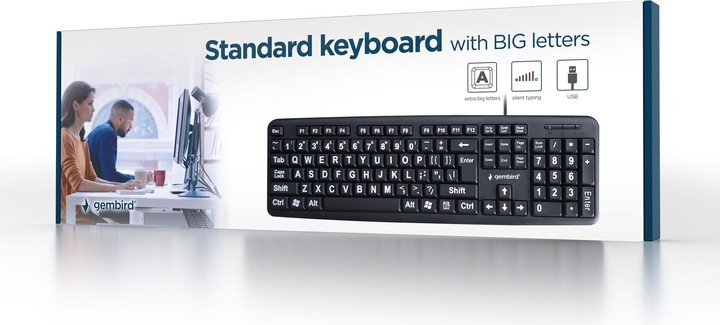 Produktbild Gembird KB-US-103 Tastatur USB QWERTY US Englisch (US, Kabelgebunden)