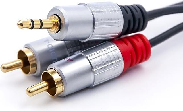 Actual product image Qoltec 52340 audio cable 2 x RCA Black (2 m, Cinch)