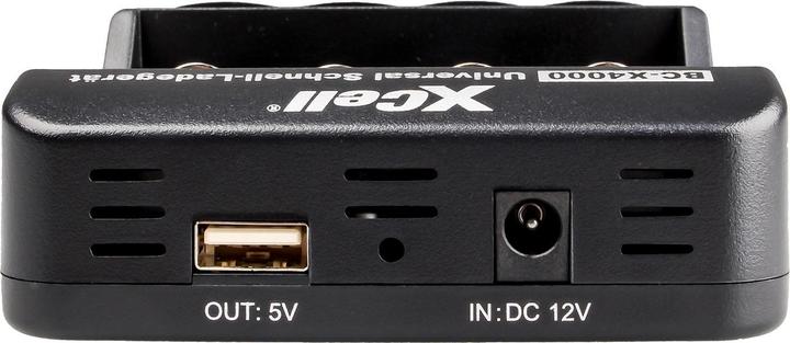 Actual product image XCell Quick Charger BC-X4000 Digital LCD (1 pcs., 14500, 16340, 17500, 18490, 18650, 26500, 26650, Sub-C, AA, AAA, RCR123A, Battery + charger)