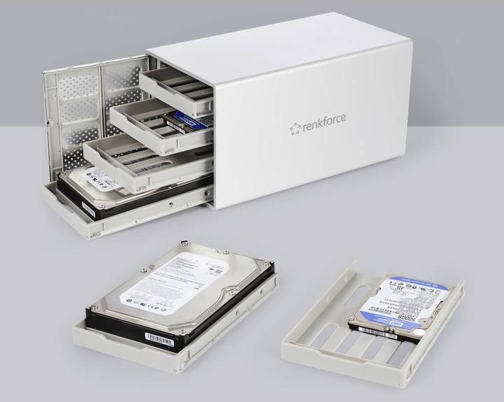 Produktbild Renkforce RF-5587610 SATA-Festplatten-Gehäuse 2.5 Zoll, 3.5 Zoll USB-C® 5Gbps (2.5", 3.5")