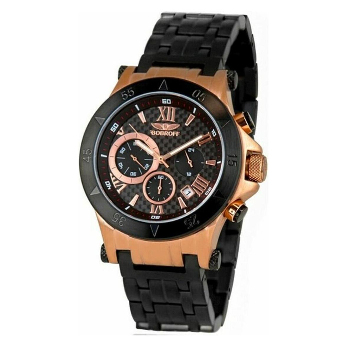 Bobroff, Horloge, Herenhorloge BF1001M15 (Ø 44 Mm), Zwart, (44 mm)