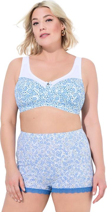 Immagine prodotto Ulla Popken Pantaloncini in confezione da tre con orlo di pizzo e fiori/tinta unita (46, 48)