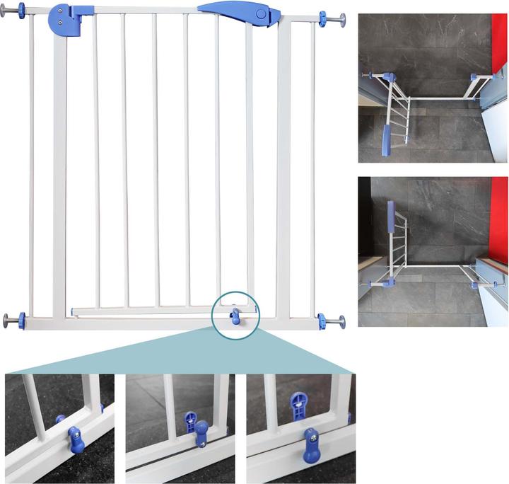 Immagine prodotto Wiltec Cancello per scale regolabile Toboli 75-82 cm Cancello di sicurezza per porte