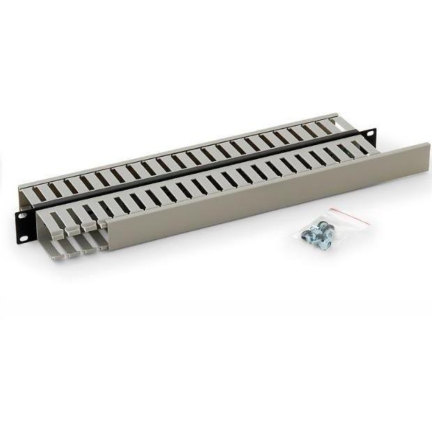 Triton RAC-VP-X03-A1 - Doppia canalina per cavi in plastica da 19 pollici, 1 U, Accessori per armadio rack, Grigio