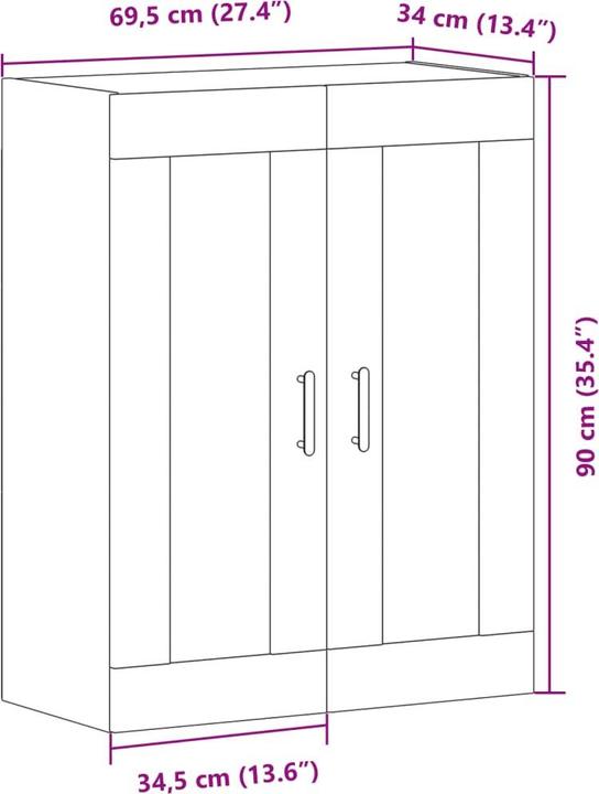Image du produit vidaXL Wandschrank (69.5 x 34 x 90 cm)