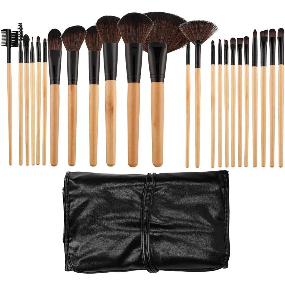 Tools For Beauty Nero Pennello Make-Up, T4b Mimo 24 Pezzi Set Completo Di Pennelli Da Trucco Professionali Con Custodia Portatile (Set)