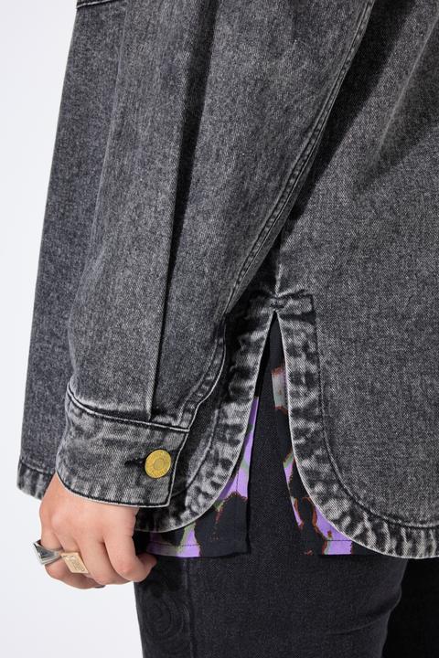 Immagine prodotto Studio Untold Camicia di jeans dal taglio oversize con stile vintage e rivetti decorativi (58, 60)