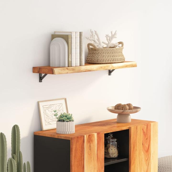Actual product image vidaXL Wall shelf rectangular tree edge hanging shelf office shelf solid wood acacia