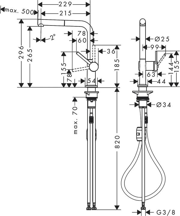 Produktbild hansgrohe Einhebel-Spültischmischer 270 TALIS M