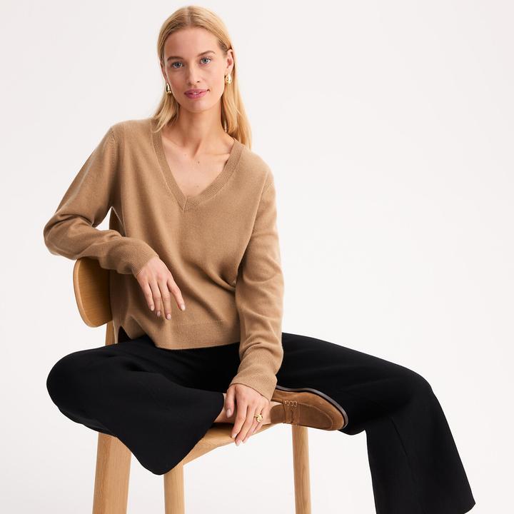Produktbild Anne Weyburn Kaschmirpullover mit V-Ausschnitt aus Feinstrick (L)