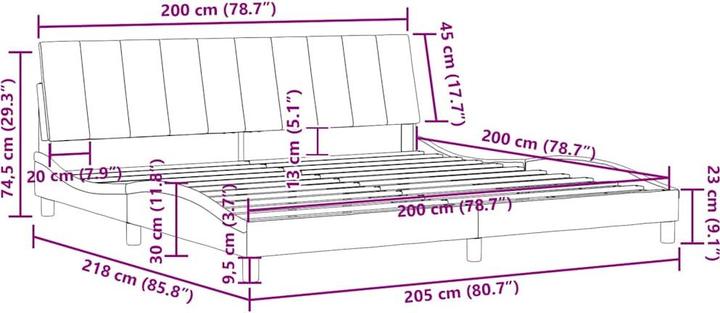 Produktbild vidaXL Bettgestell (200 x 200 cm)