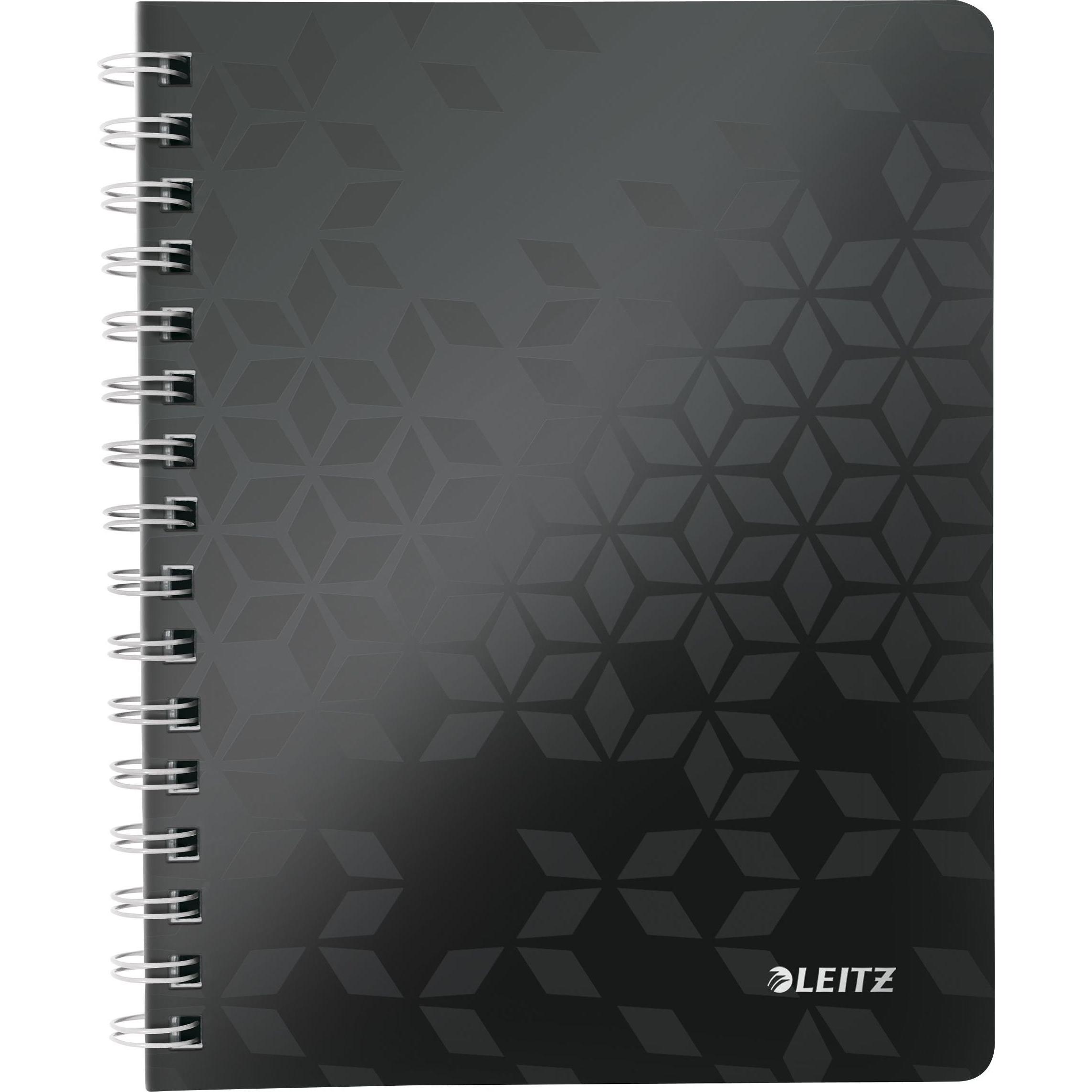 Leitz, Heft + Block, WOW Collegeblock spiralgebunden mit PP-Einband (A5, Kariert)