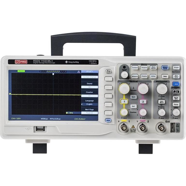 Rs Pro, Multimeter, Digital oscilloscope,100MHz,2 channels (CAT II 400V)