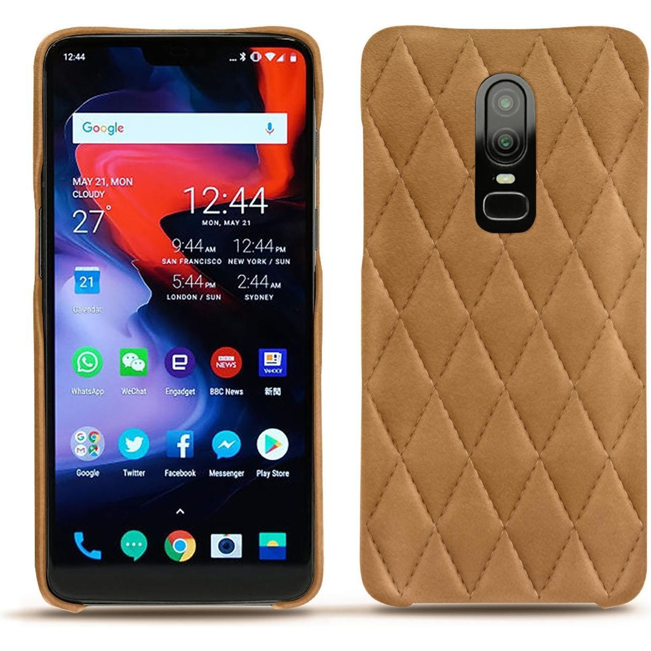 Noreve Lederschutzhülle (OnePlus 6), Smartphone Hülle, Braun