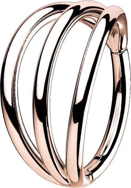Immagine prodotto Star Piercing Anello a micro segmenti pieghevole in oro rosa a tre anelli (Titanio, senza ottone)