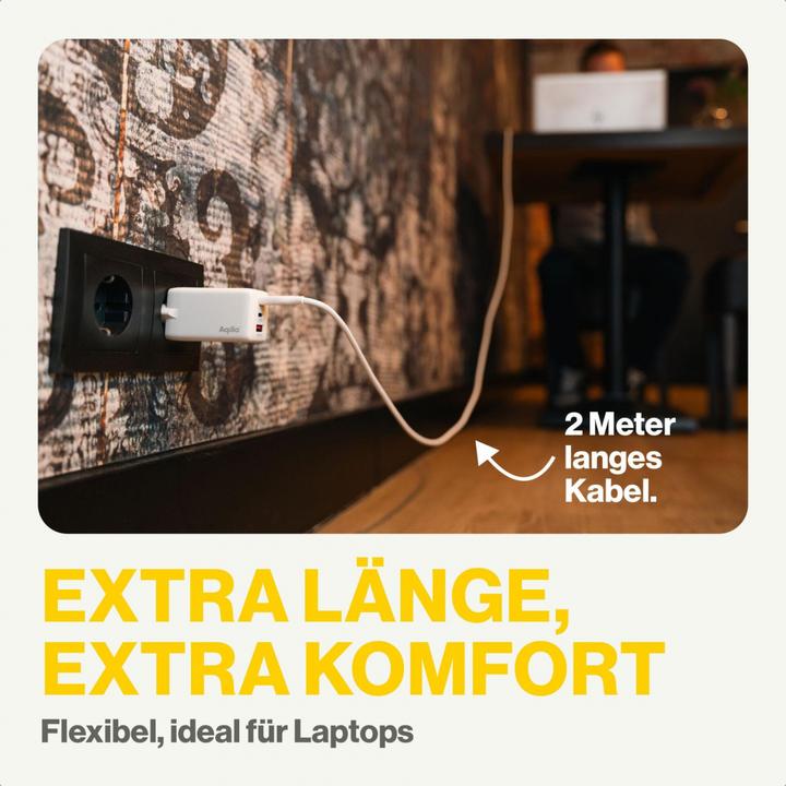 Image du produit Aqiila Cablebird CS12 - Câble USB-C vers USB-C en silicone, 60W (2m) - Blanc (2 m, USB 2.0, 60 W)