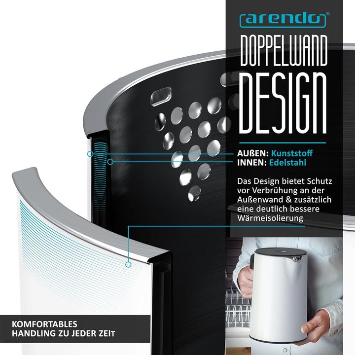 Produktbild Arendo Wasserkocher mit Temperatureinstellung (1.50 l)