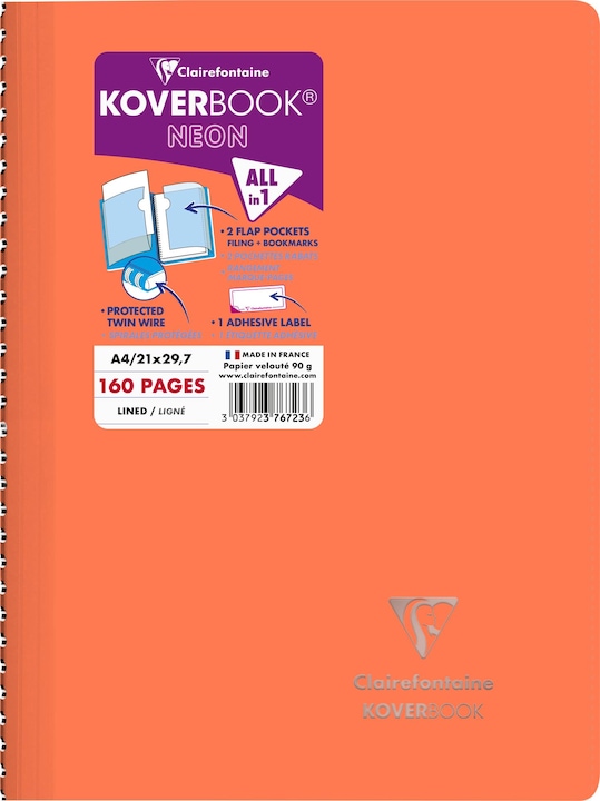 Produktbild Clairefontaine Koverbook Spiralblock (A4, Liniert, Kein Einband)