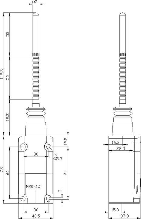 Produktbild Siemens Positionsschalter 40mm Federstabantrieb