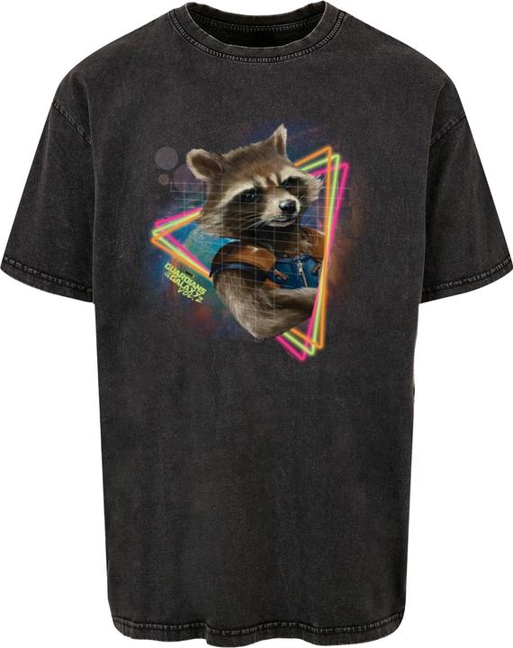 Absolute Cult Guardians Of The Galaxy Vol.2 - Neon Rocket Acid Washed Oversized Tee - 115071 (M)