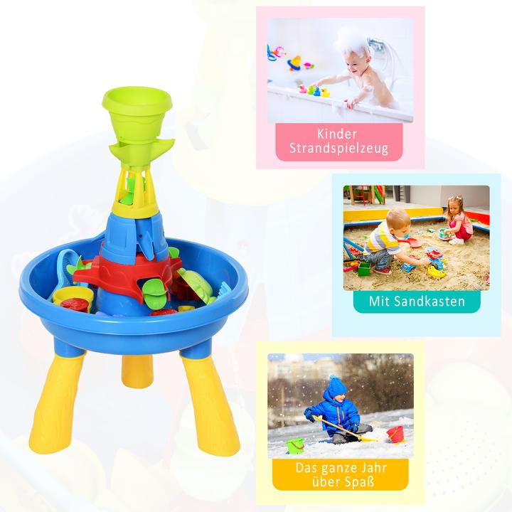 Actual product image Homcom Children's sandbox table with 21-piece accessories