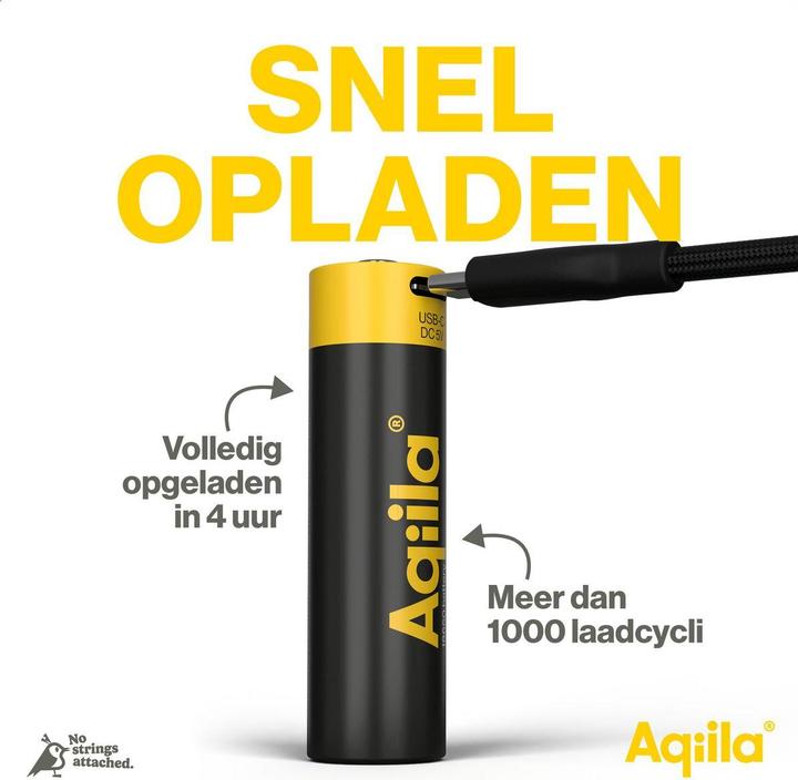 Produktbild Aqiila - USB-C Wiederaufladbare Batterie - 18650 - 2000 mAh - 1er-Pack (1 Stk., 18650, 2000 mAh)