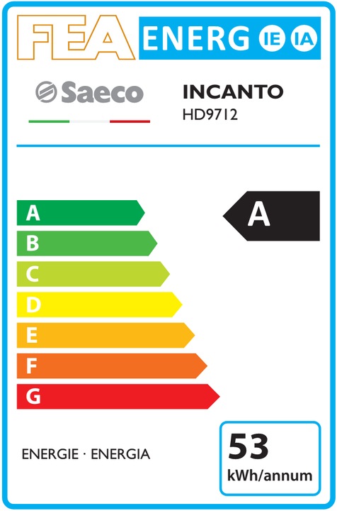Energie-Label Saeco Incanto Executive HD9712/01