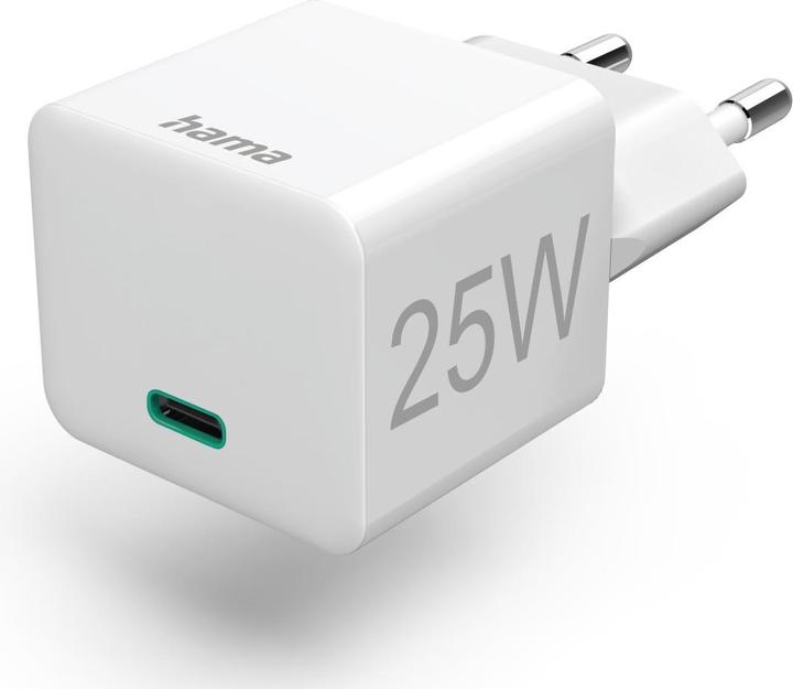 Hama Mini Charger, Power Delivery (PD)/Qualcomm®, 25 Watt, White (25 W)