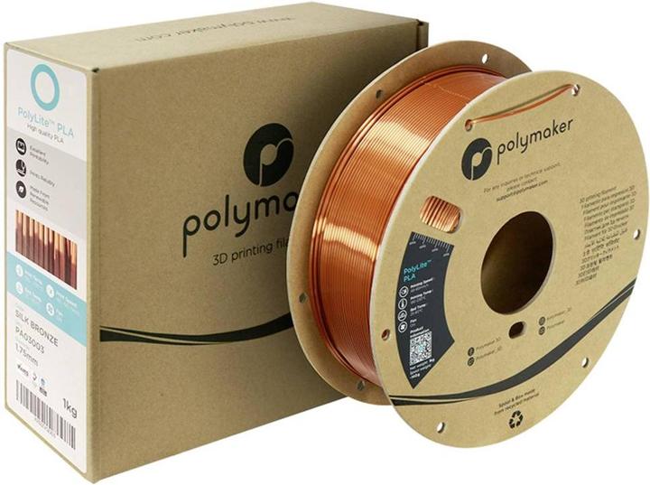 Actual product image Polymaker PolyLite PLA Silk Bronze 1.75mm 1kg (PLA, 1.75 mm, 1000 g, Bronze)