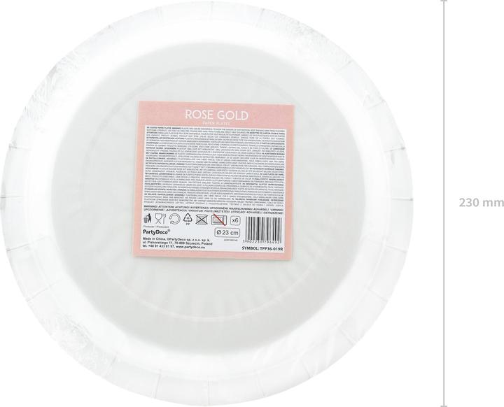 Actual product image Partydeco Plate Rose gold metallic (6x)