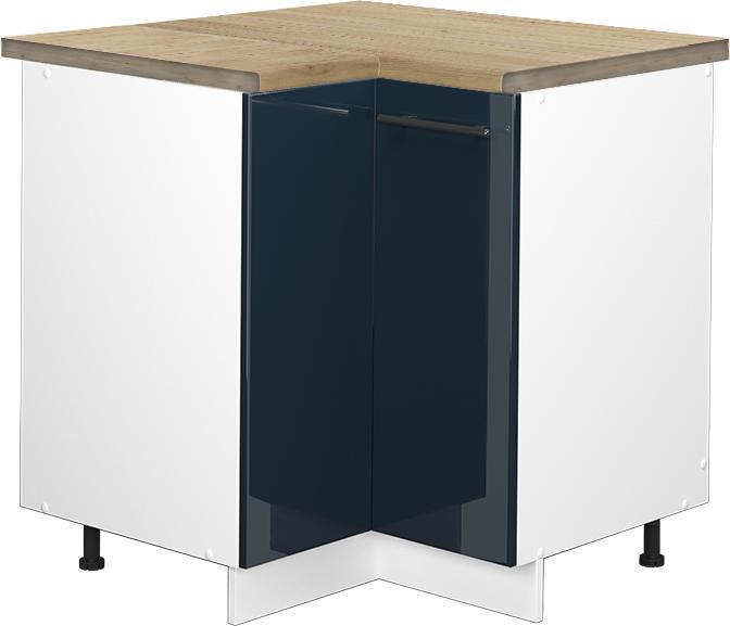 Blau, Dunkelblau hochglanz, Goldkraft Eiche, Weiss