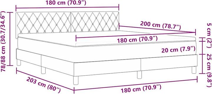 Produktbild vidaXL Boxspringbett (180 x 200 cm)